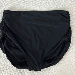 High Waist Ruched Black Bikini Bottoms by Albion L